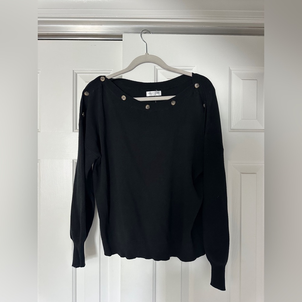 Vestique Black Button Sweater